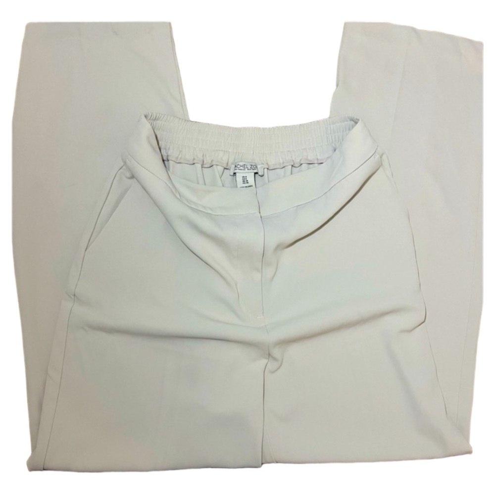 Rachel Zoe White High-Waisted Elastic Waist Dress Pants Size 6, EUC